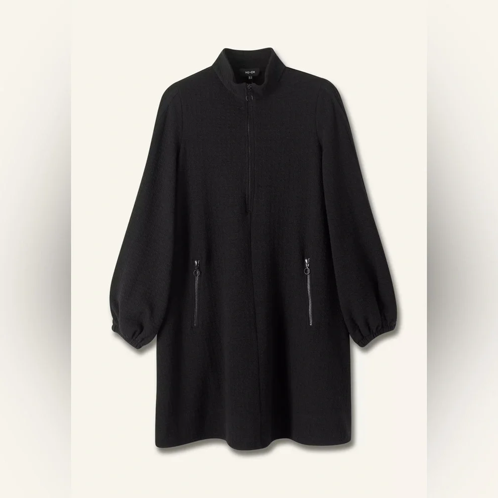 ME+EM Sporty Jacquard Zip Up Swing Dress
Jacquard Ponte Jersey Black Dress - Picture 6 of 7